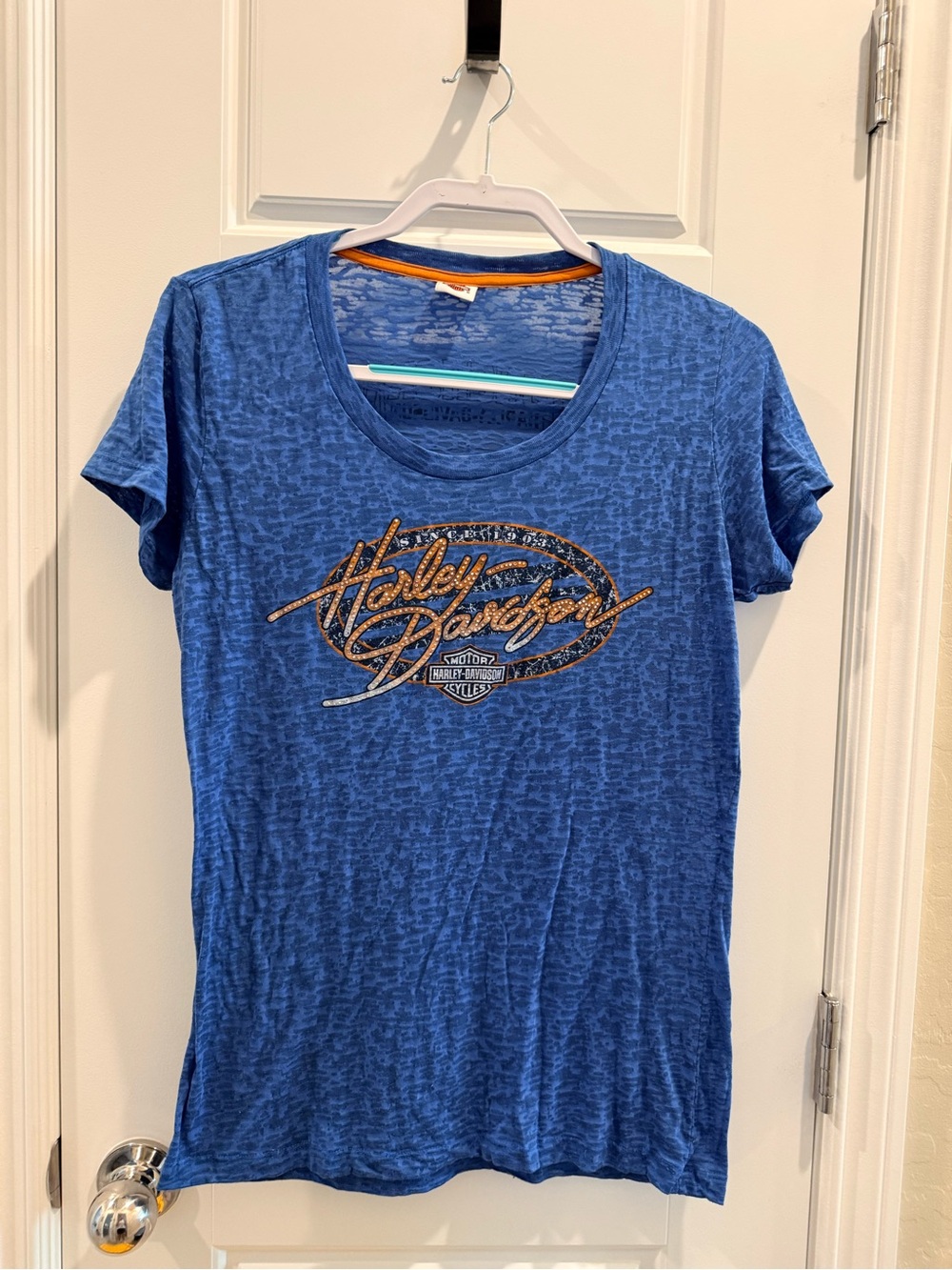Harley-Davidson Blue Script Logo Short Sleeve Tee